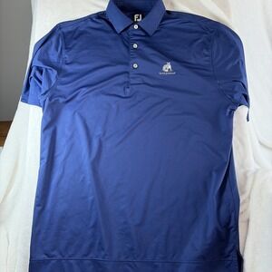 FootJoy Men's XL Blue Golf Shirt with Glen Kernan Logo Embroidered Short Sleeve